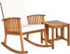 2 Pieces Acacia Wood Patio Rocking Chair Table Set