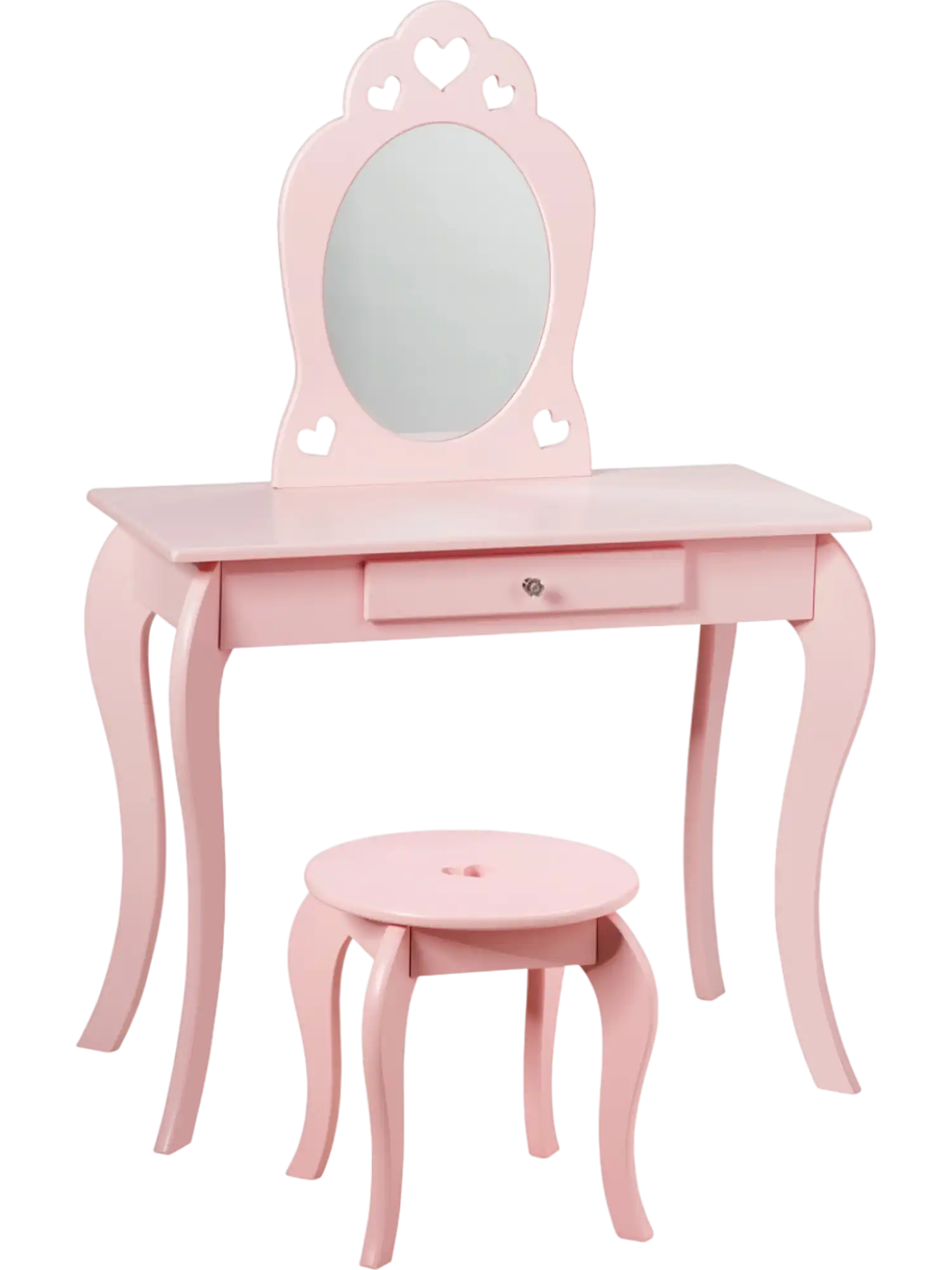Costway Kids Princess Makeup Dressing Table Set w/ Mirror 64759213 New