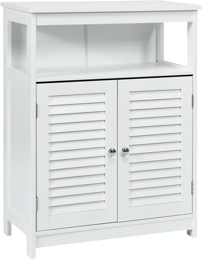 Costway Freestanding Bathroom Storage Cabinet Double Shutter Door 24309175 New