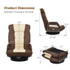 360-degree swivel gaming floor chair in brown with adjustable backrest, perfect for gaming and relaxation.