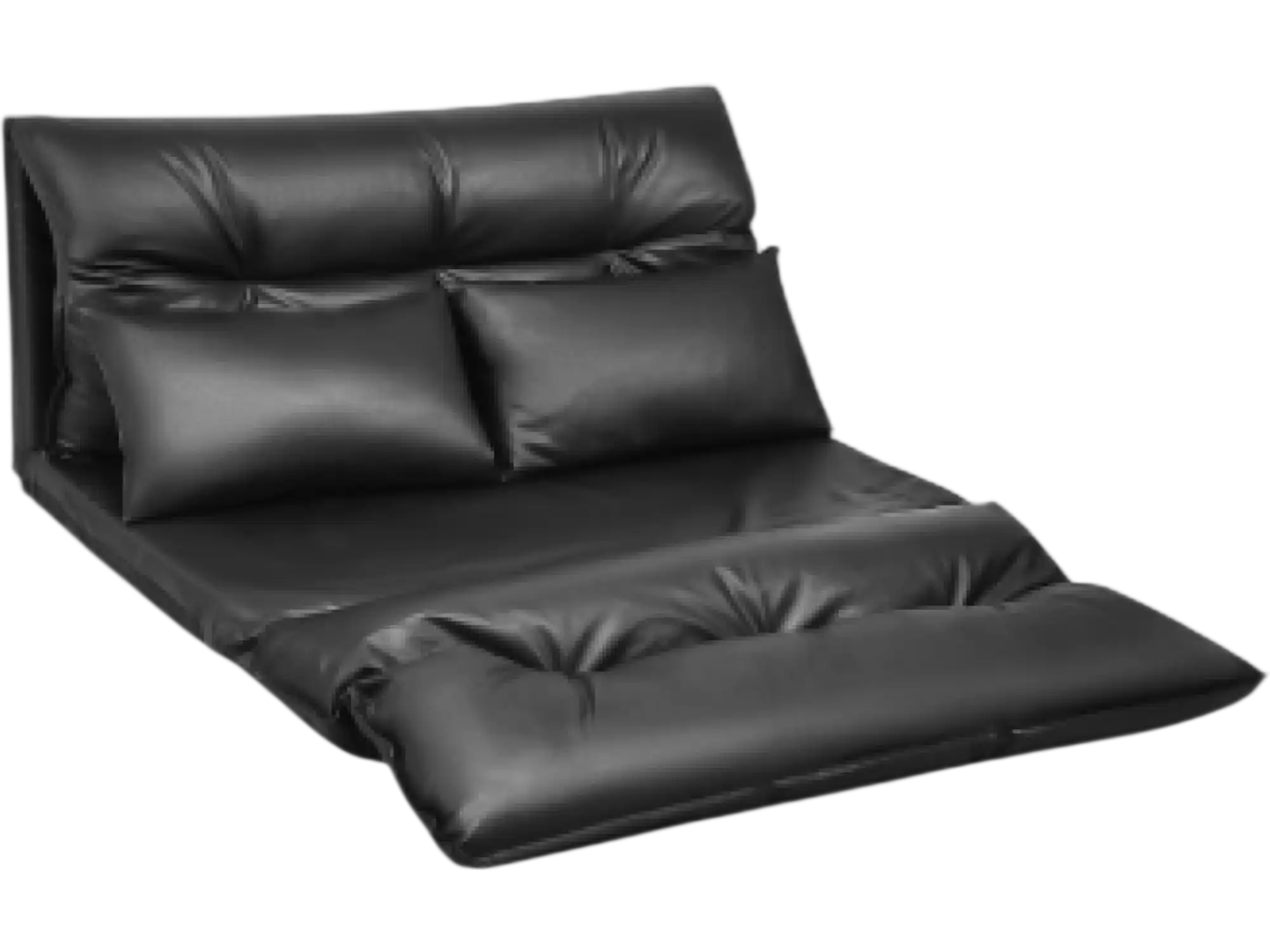 Costway Foldable PU Leather Floor Sofa Bed Chair w/ 2 Pillows 94821056 New