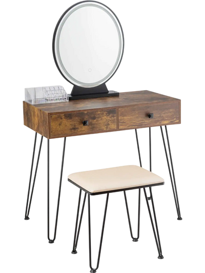 Costway Industrial Makeup Vanity Dressing Table w/ 3 Lighting Modes 81974630 New