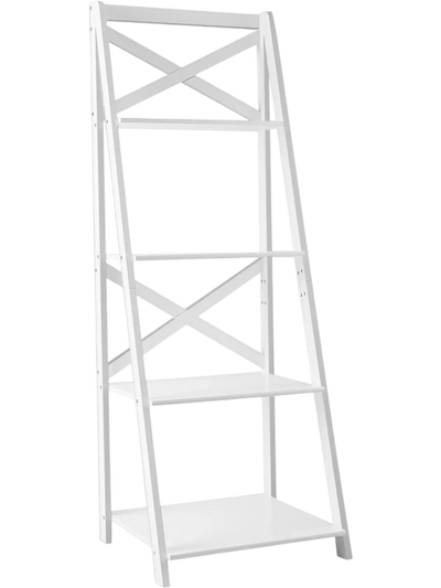 Costway 4-Tier Leaning Ladder Shelf Bookcase Display Shelf 31076458 New