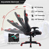 Reclining swivel gaming chair with adjustable backrest, lumbar support, and faux leather upholstery for comfort and.