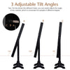 Mirrored standing jewelry cabinet in black with three adjustable tilt angles for optimal viewing convenience.