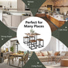 5-piece metal frame dining set with walnut table and 4 stools, perfect for dining rooms, cafes, and small spaces.