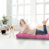 Adjustable pink gaming sofa with high resilience sponge padding, perfect for comfort in living rooms or bedrooms.