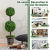 36-inch artificial double ball tree with UV protection, ideal for indoor and outdoor decoration in various settings.