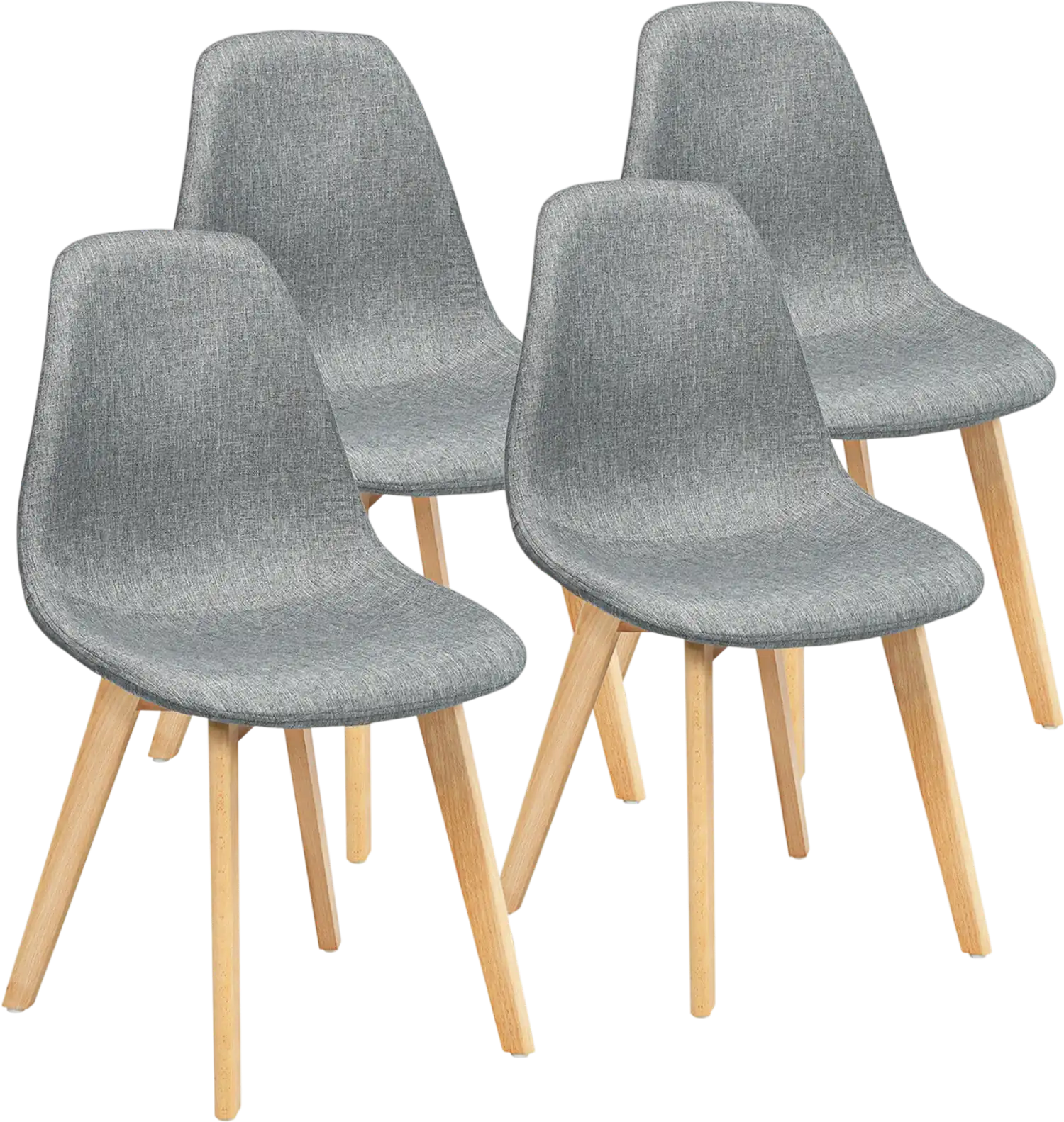 Costway 4-Piece Modern Dining Chairs Set Wood Legs Fabric Cushion Seat 82639074 New