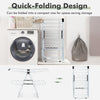 2-Tier foldable clothes drying rack with adjustable gullwing design, made of durable steel for indoor and outdoor use.
