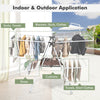 2-tier foldable clothes drying rack with adjustable gullwing, ideal for indoor and outdoor use, drying various items.