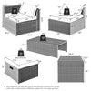 Corner sofa and ottoman from the 8-piece patio rattan furniture set with waterproof cover and cushions for outdoor use.
