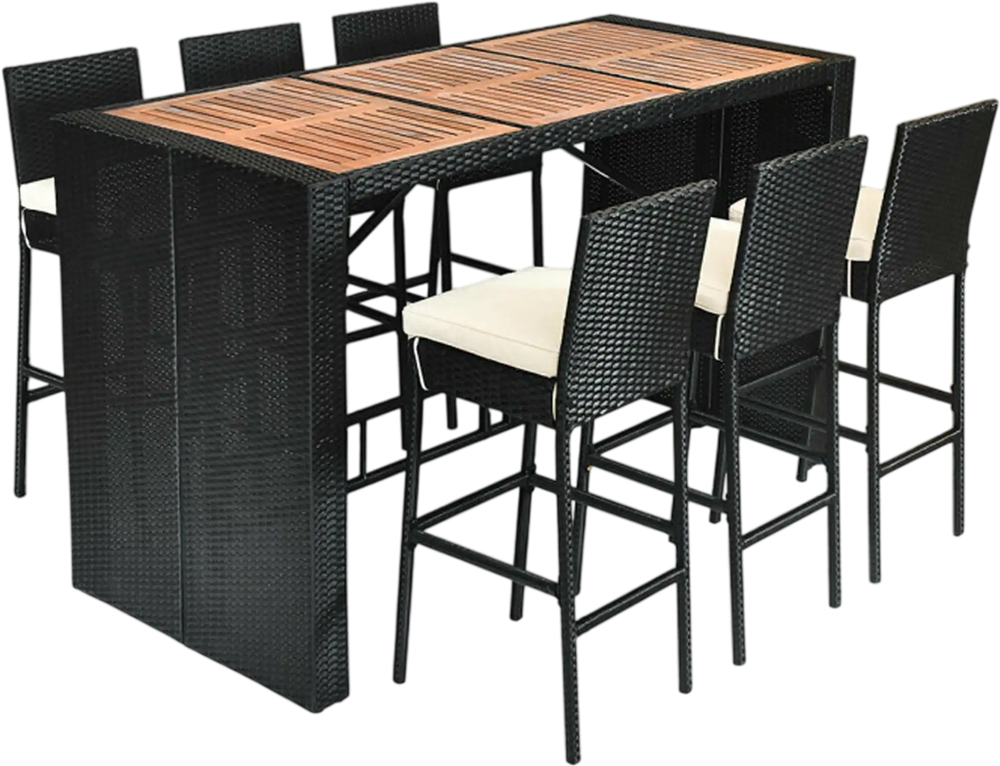 7 Pieces Patio Rattan Wicker Dining Furniture Set