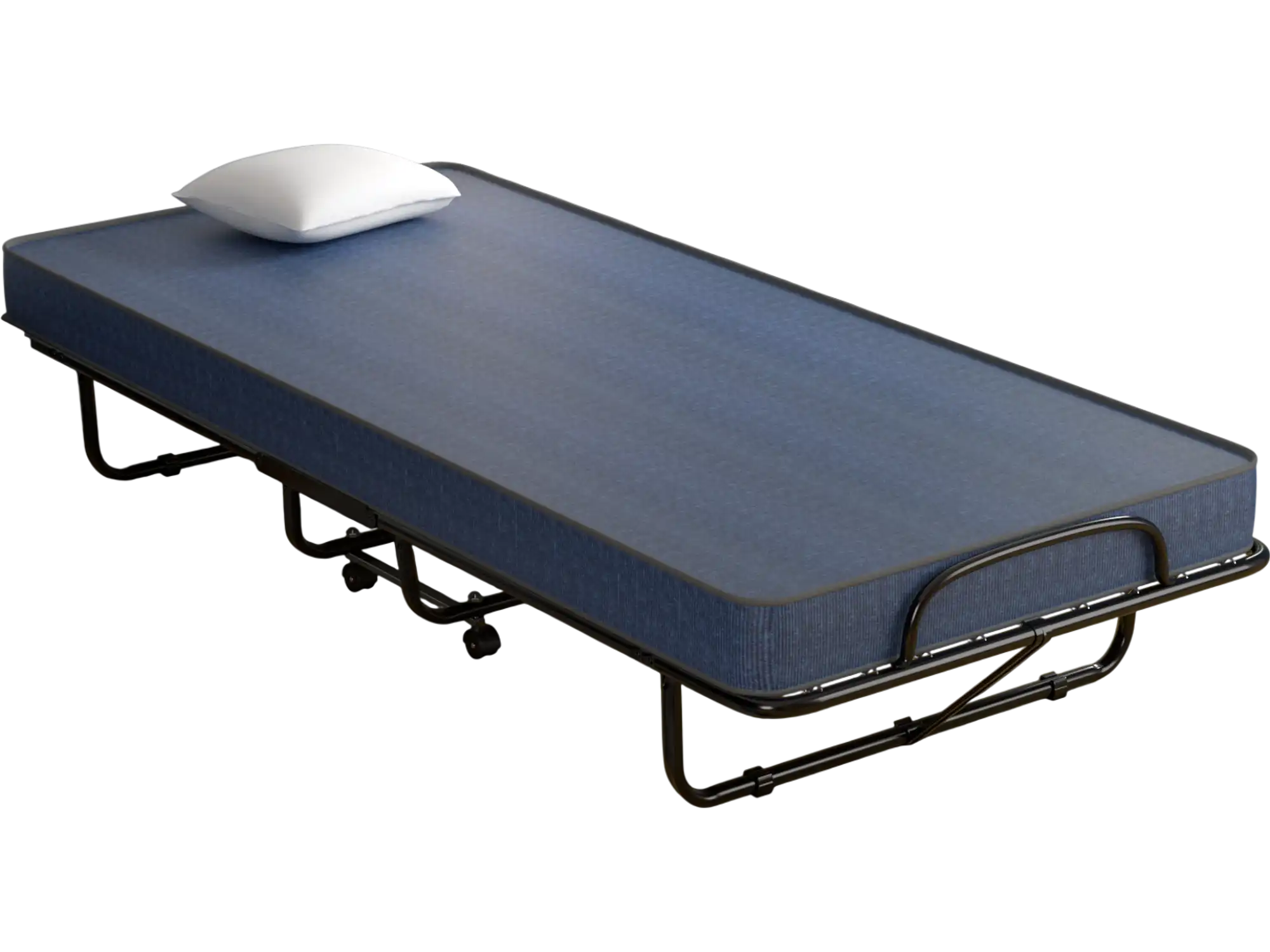 Costway Rollaway Guest Bed w/ Memory Foam Mattress Navy 93421576 New