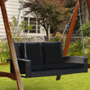 2-Person Patio Rattan Porch Swing with Cushions-Black - Gallery View 1 of 12