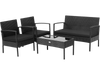 4 Pieces Patio Rattan Furniture Set with Cushion