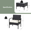 Patio wicker rattan chair with thick cushion, sturdy steel frame, supports 330 lbs, perfect for outdoor relaxation.