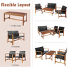 4-piece PE rattan patio furniture set featuring a coffee table, loveseat, and 2 chairs, perfect for outdoor relaxation.