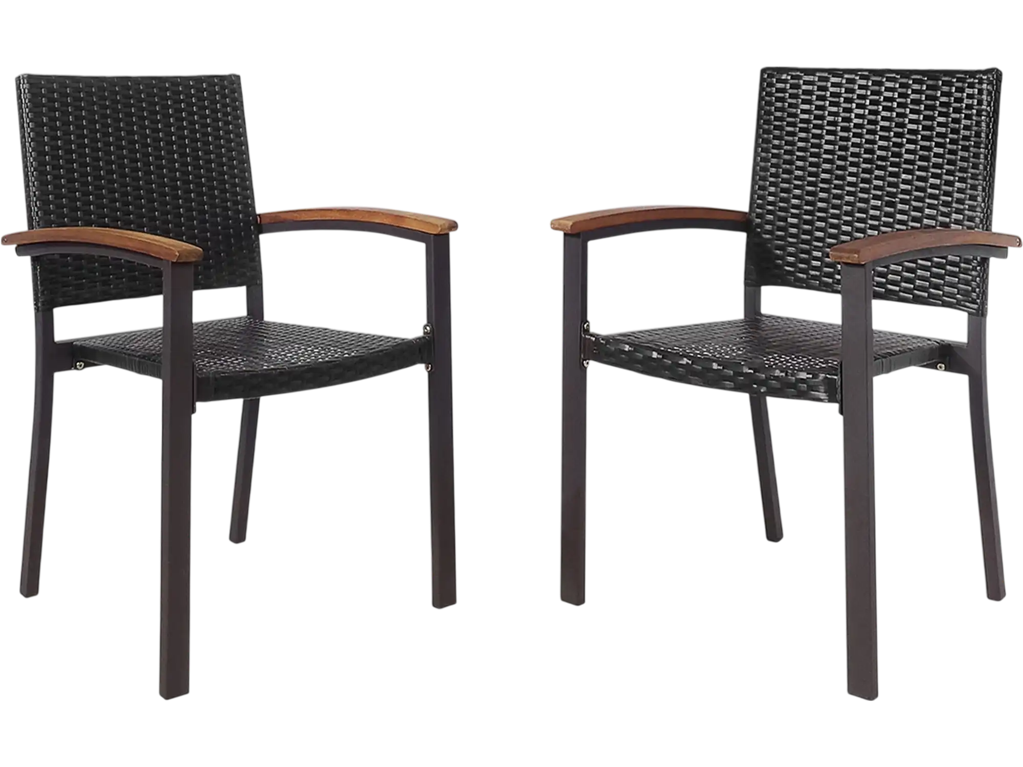 Costway Set of 2 Outdoor Patio PE Rattan Dining Chairs 87526310 New