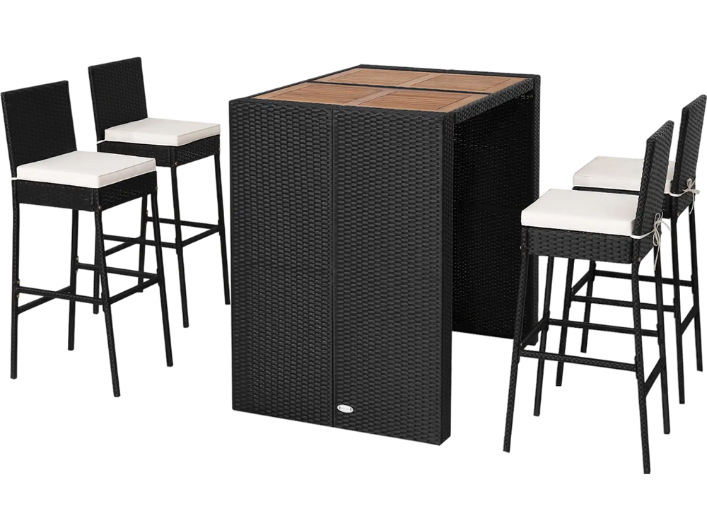 5 Pieces Patio Acacia Wood Dining Set