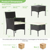 Single chair from the 8 Pieces Patio Wicker Conversation Set with black PE rattan and cream cushion, ideal for outdoor.