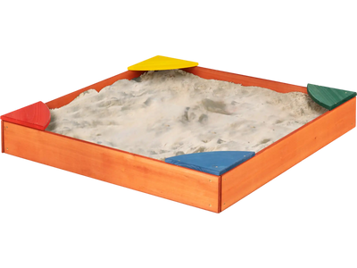Costway Kids Outdoor Wooden Backyard Sandbox Built-in Corner Seating 54301298 New