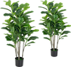51 Inch 2-Pack Artificial Fiddle Leaf Fig Tree for Indoor and Outdoor