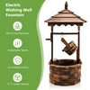 Patio wooden water fountain with electric pump, featuring a 12.1L capacity and 5 adjustable flow rates for outdoor.