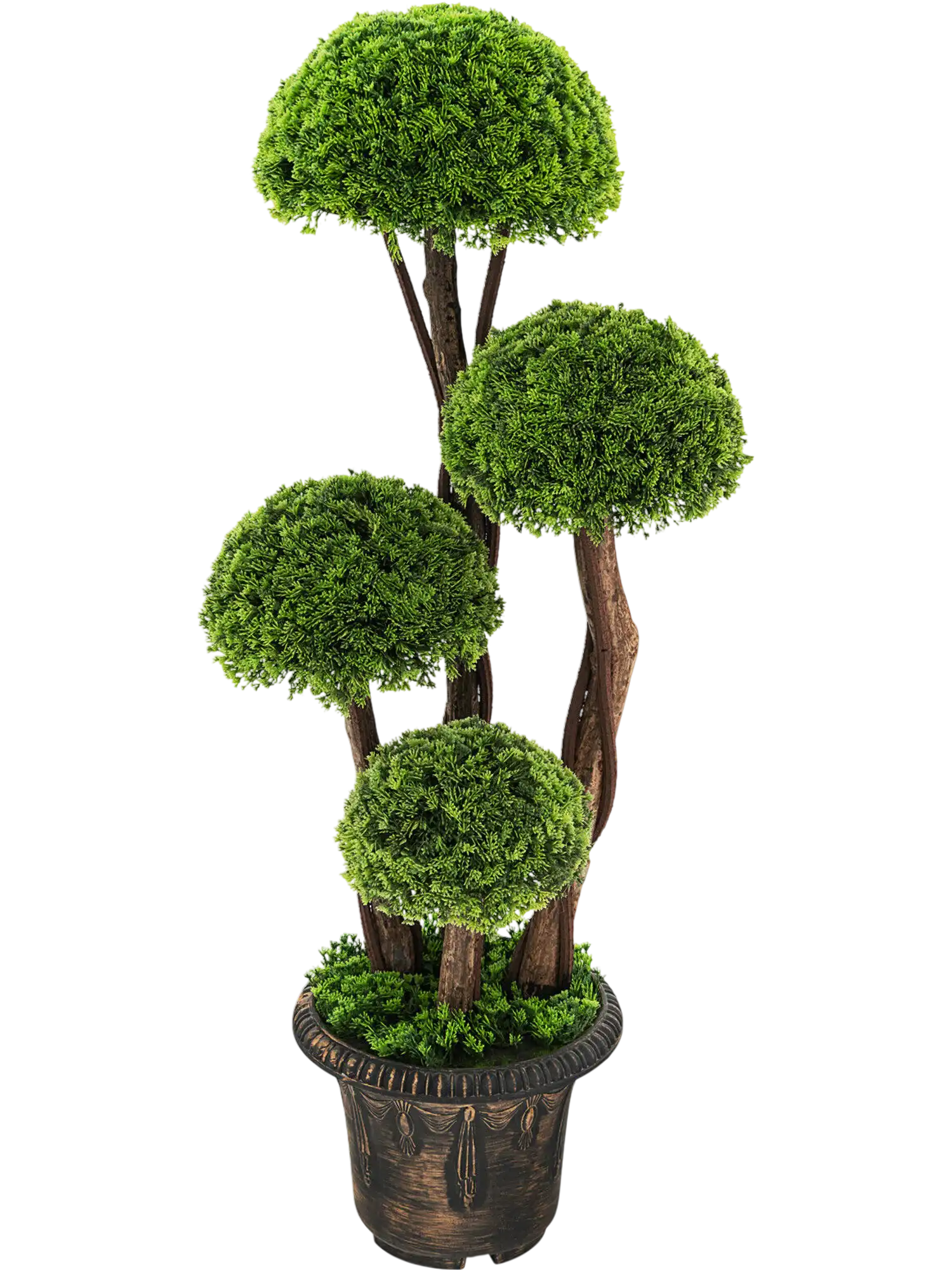 Costway 3' Artificial Cedar Topiary Tree Rattan Trunk 15246798 New