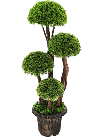 Costway 3' Artificial Cedar Topiary Tree Rattan Trunk 15246798 New