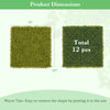 20 x 20 inches artificial grass wall panels in light green, showcasing product dimensions and total of 12 pieces for.