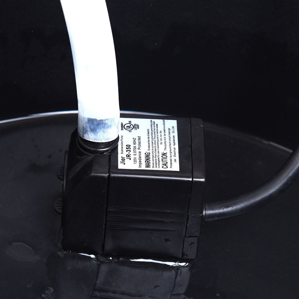Water pump for the 2-Tiers Outdoor Wooden Barrel Waterfall Fountain, designed for efficient water circulation.