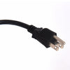 Close-up of the power cord for the 2-Tiers Outdoor Wooden Barrel Waterfall Fountain with Pump, featuring a standard.