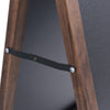 Close-up of the hinge detail on the 31.5 Inch Wood A-Frame Sidewalk Signage Chalkboard for stable outdoor use.