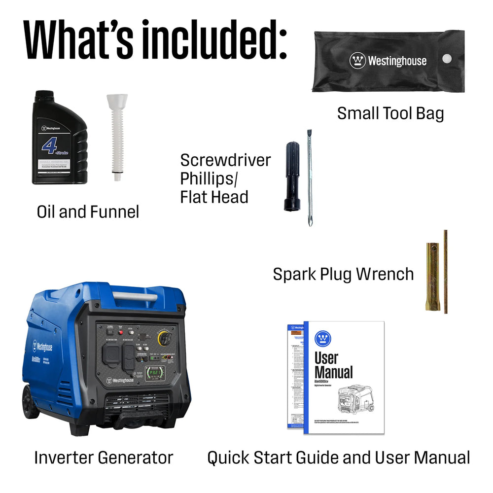 Westinghouse iGen5000cv 3900W/5000W Generator Gas Inverter 30 Amp with CO Sensor New