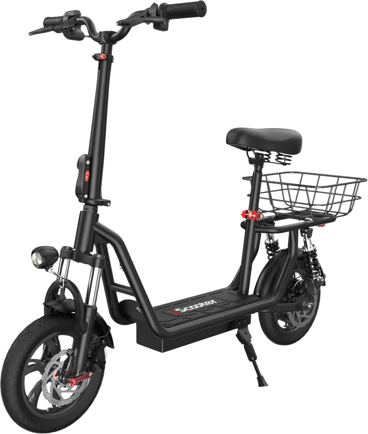 iScooter i12 Foldable Electric Scooter 21 Mile Range 15 MPH 500W with Seat and Basket New