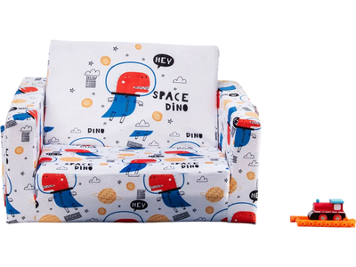 Costway 2-in-1 Convertible Kids Sofa Velvet White 24086519 New