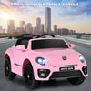 Volkswagen Beetle Kids Electric Ride On Car with Remote Control-Pink - Gallery View 1 of 10