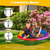 40-inch multicolor saucer swing with pillow and handles, designed for outdoor fun and safety for 2-3 kids.
