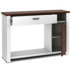 Console table featuring a wide tabletop, 1 drawer, and cabinet with adjustable shelf for versatile storage solutions.
