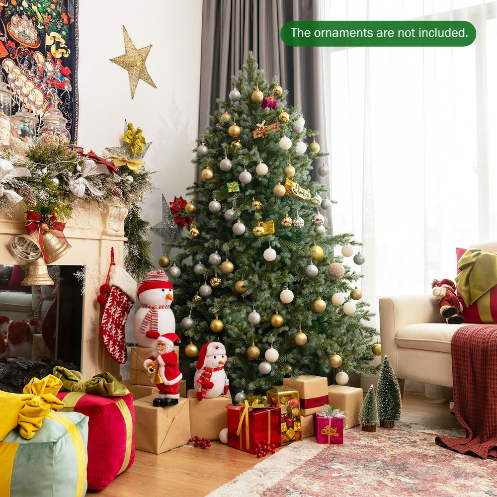6 feet artificial Christmas spruce tree with dense PE and PVC branches, perfect for creating a festive living room.