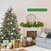 6 feet artificial Christmas spruce tree in a cozy living room setting, ideal for creating a festive holiday atmosphere.