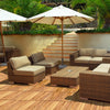 Acacia wood interlocking patio deck tiles arranged on a terrace, ideal for outdoor flooring and easy installation.