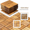 Acacia wood interlocking patio deck tiles, 12 x 12 inches, ideal for outdoor flooring and easy to install.