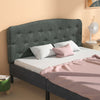 Faux Linen Headboard with Adjustable Heights-Dark Gray - Gallery View 1 of 10