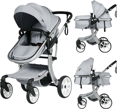 Costway 2-in-1 Foldable High Landscape Baby Stroller w/ Diaper Bag 42930578 New
