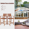 Acacia wood bar chairs with sunflower backrest, perfect for patio, balcony, or sunroom use, showcasing stability and.