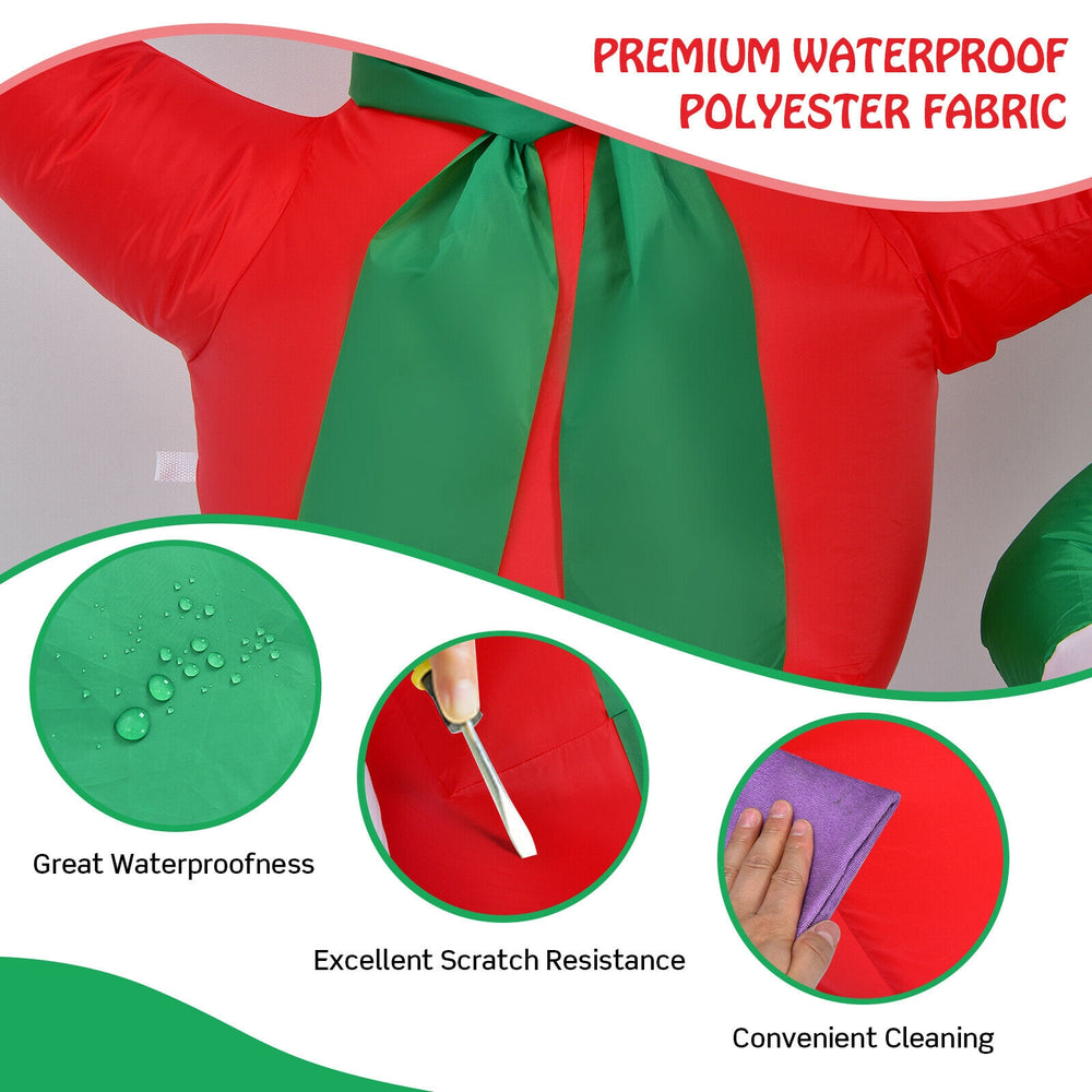 6 feet Christmas inflatable snowman decoration made of waterproof polyester fabric for indoor and outdoor use.