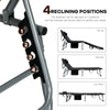 Adjustable backrest of the 4-Fold Oversize Padded Folding Lounge Chair in black, perfect for outdoor relaxation.