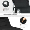 Oversized padded folding lounge chair in black with removable cushion, featuring breathable fabric for outdoor comfort.